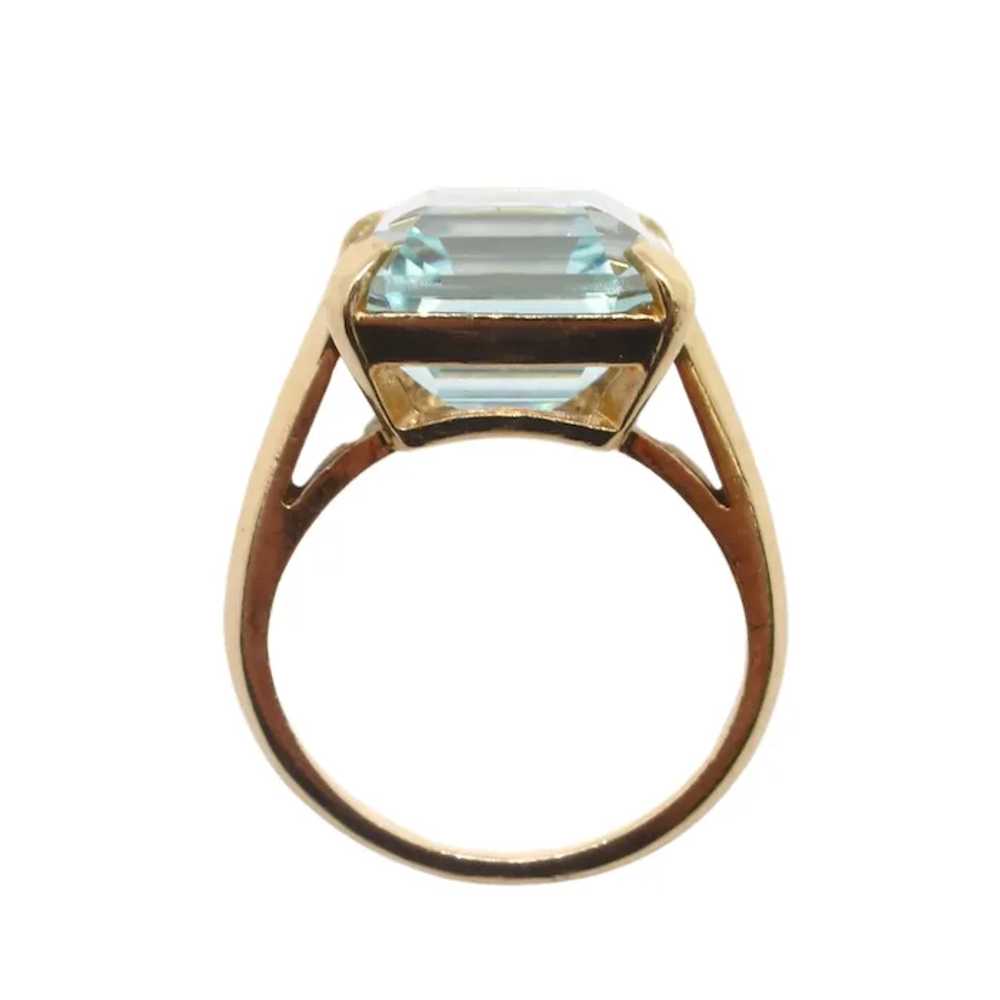 Aquamarine Solitaire Ring 11.19 carats 14k Yellow… - image 3