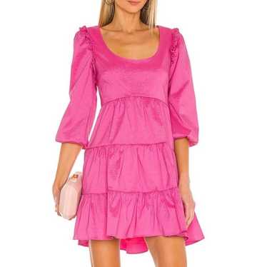 Likely SZ 4 Avena Taffeta Tiered Mini Pink Dress - image 1
