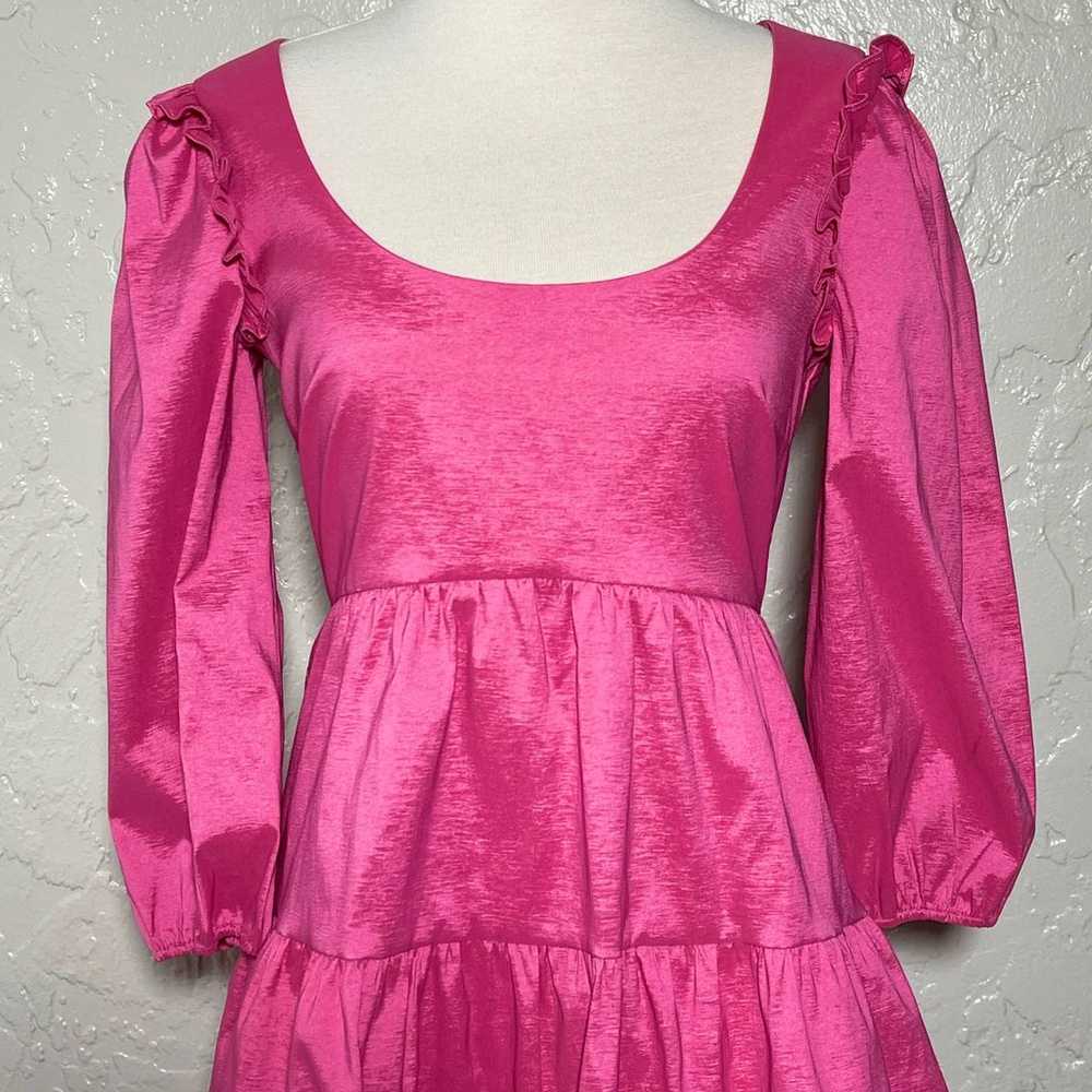 Likely SZ 4 Avena Taffeta Tiered Mini Pink Dress - image 3
