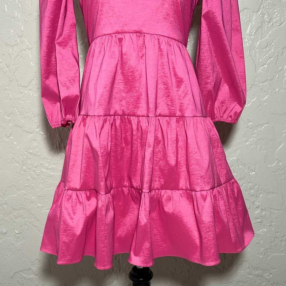 Likely SZ 4 Avena Taffeta Tiered Mini Pink Dress - image 4