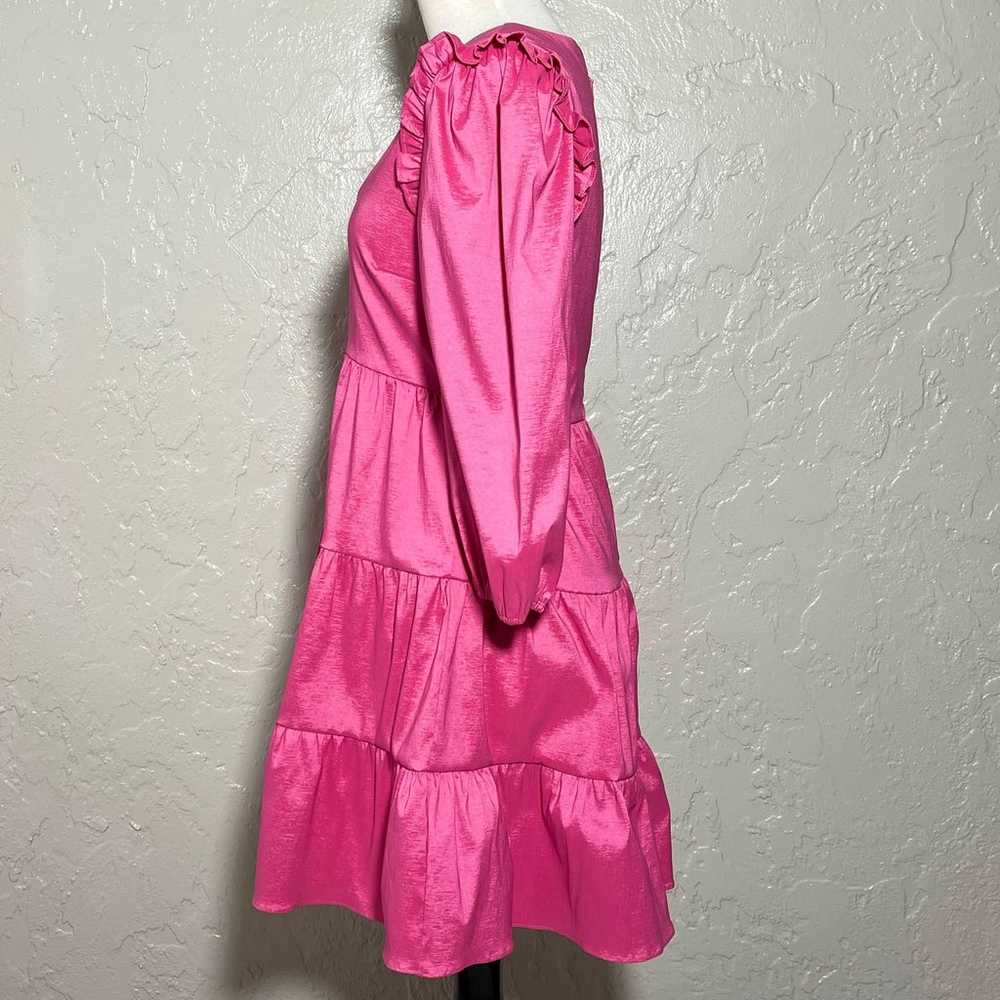 Likely SZ 4 Avena Taffeta Tiered Mini Pink Dress - image 5