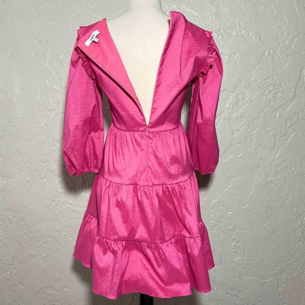 Likely SZ 4 Avena Taffeta Tiered Mini Pink Dress - image 7
