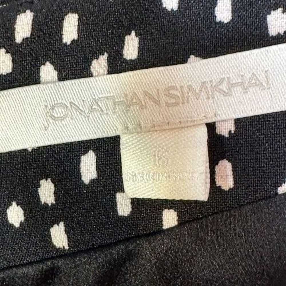 Jonathan Simkhai Black Speckled Crepe Ruffle Neck… - image 10