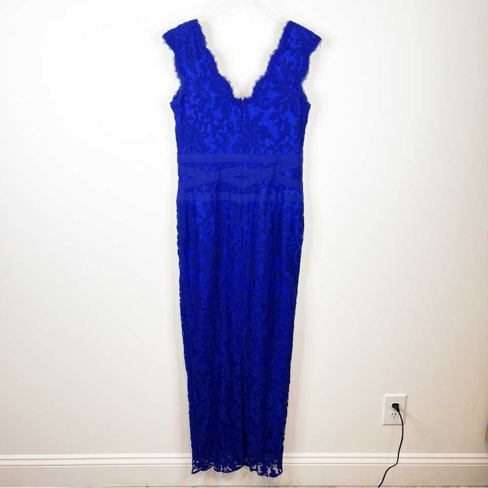 Tadashi Shoji Full Length Lace Gown 10 Blue - image 3