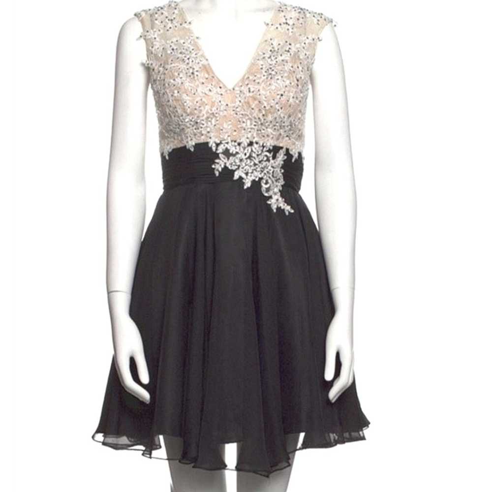 Mac Duggal Crystal Encrusted Lace Bodice Sheer Ch… - image 2