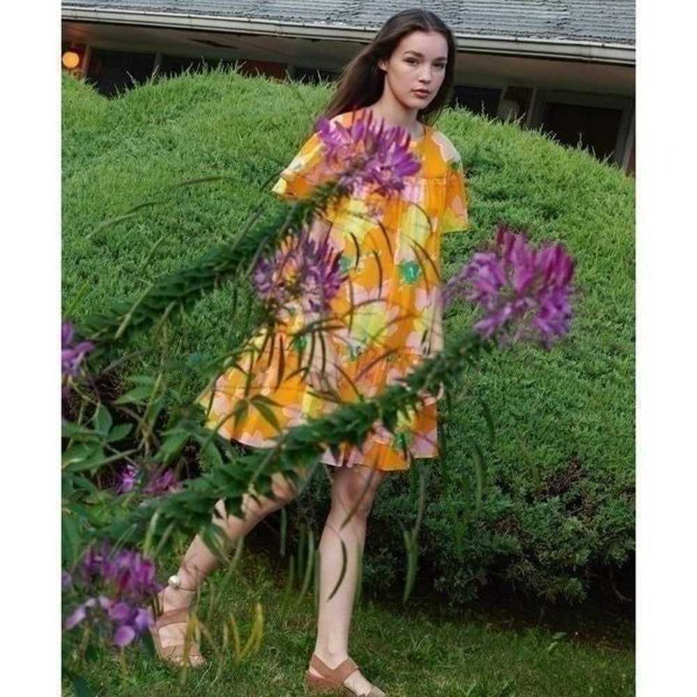 Whit Carly Dress, Short Sleeve Orange Floral Cott… - image 2