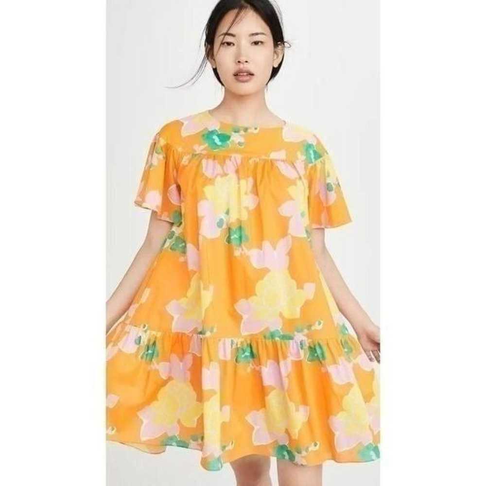 Whit Carly Dress, Short Sleeve Orange Floral Cott… - image 3