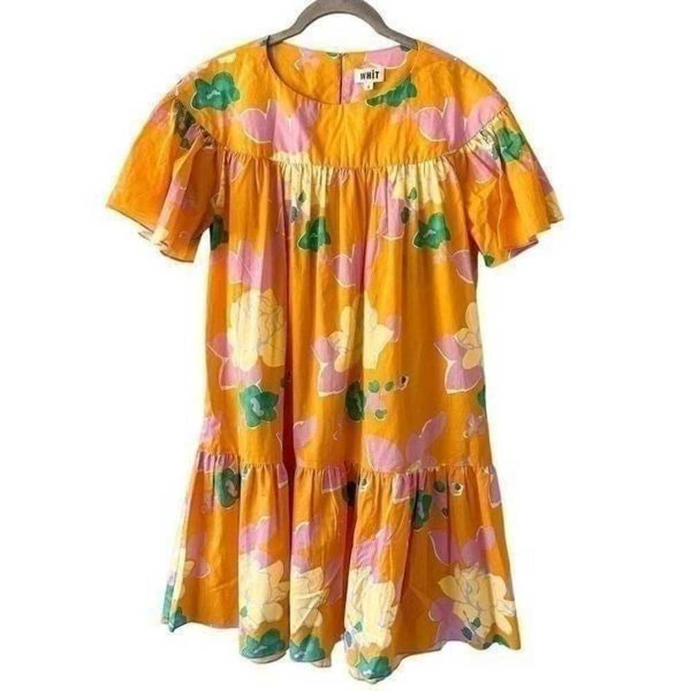 Whit Carly Dress, Short Sleeve Orange Floral Cott… - image 6
