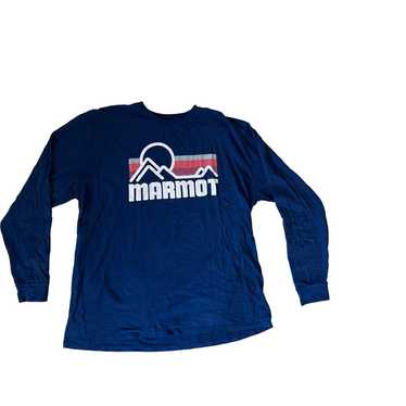 Mens MARMOT Long Sleeve Navy Graphic T-Shirt sz 2… - image 1