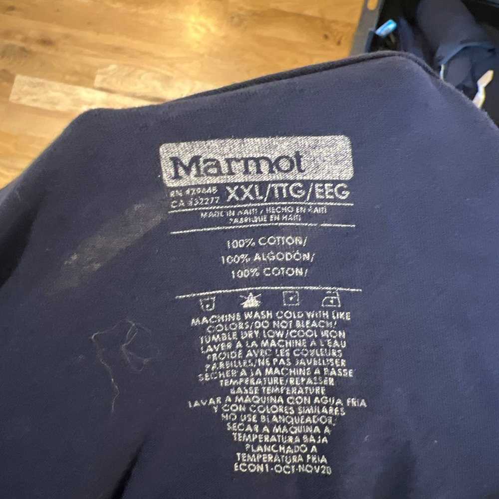 Mens MARMOT Long Sleeve Navy Graphic T-Shirt sz 2… - image 4