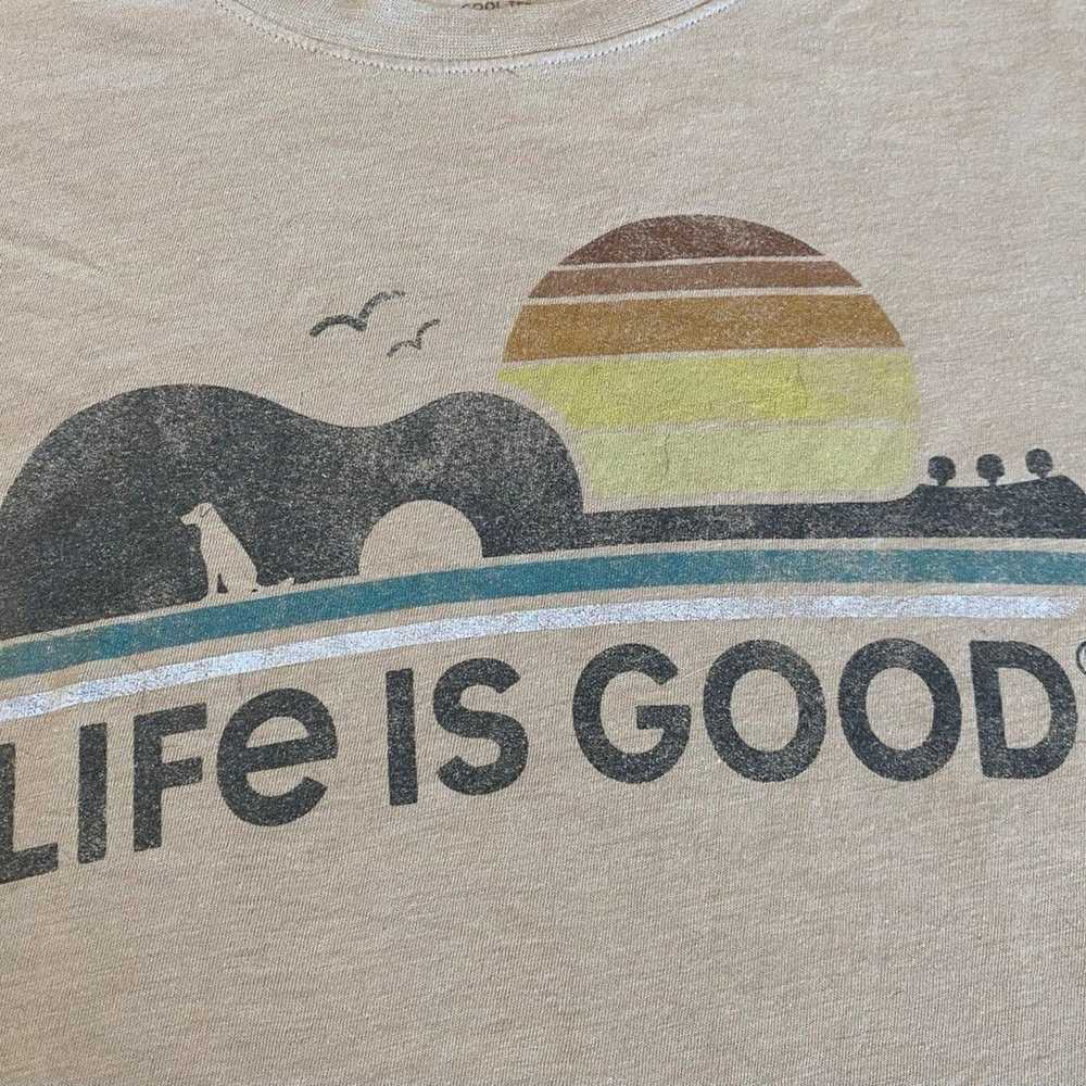Life is good dog and guitar t shirt - image 2