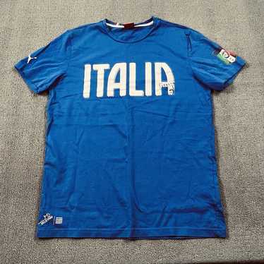Puma Shirt Adult Medium Blue Short Sleeve Italia I