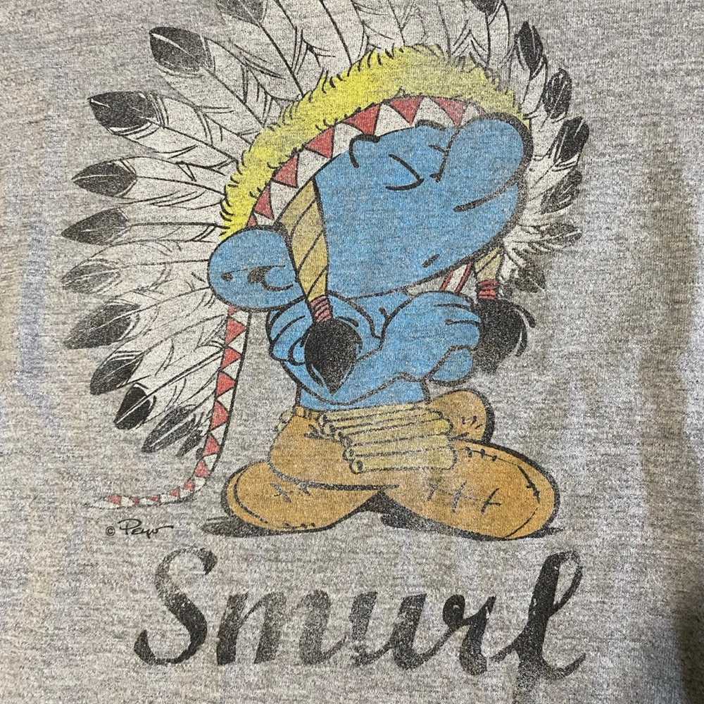 Smurfs Native American headdress style t shirt - image 2
