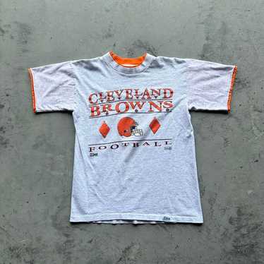 Vintage 1992 Cleveland browns double sleeve t shi… - image 1