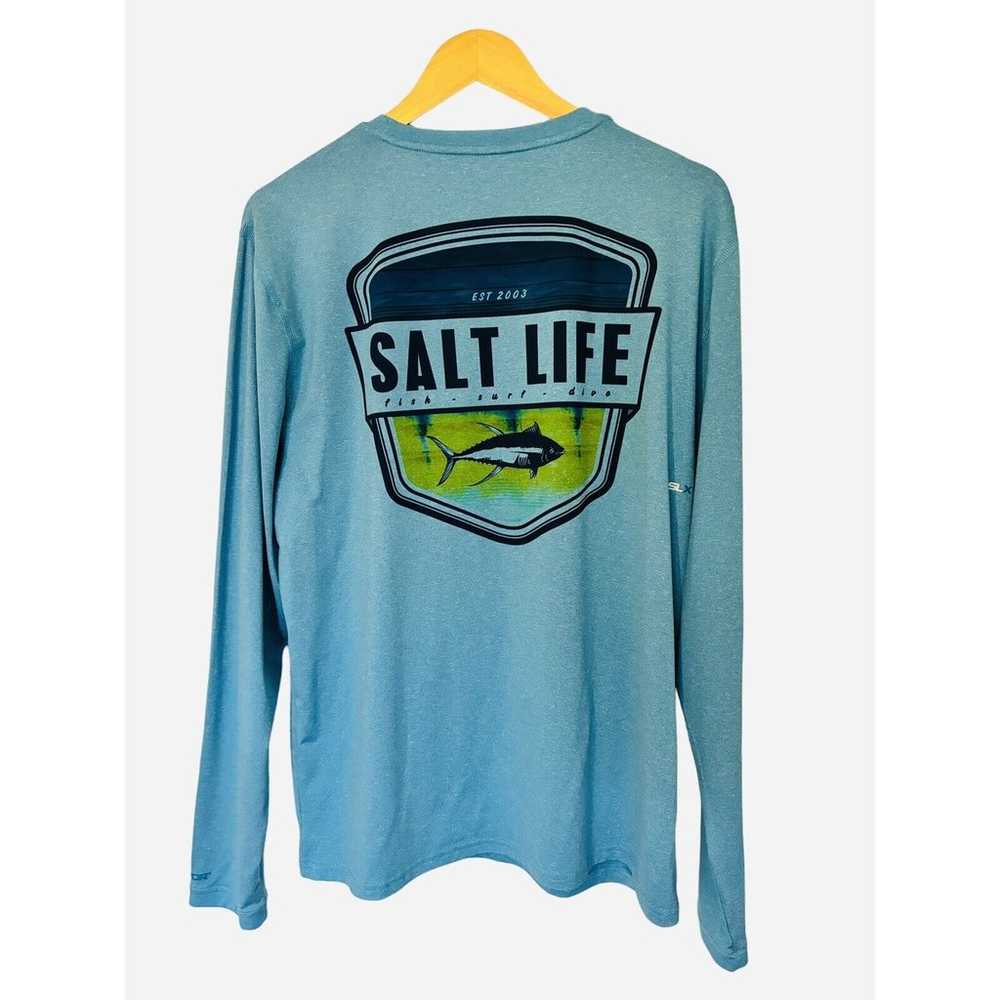 Salt Life shirt Men Medium Blue Fishing Long Slee… - image 2