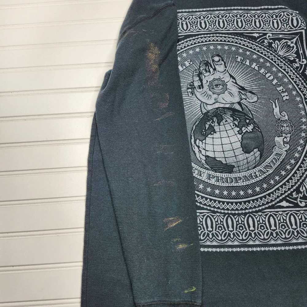 Obey Propaganda Men's Black Knit Thermal Long Sle… - image 3