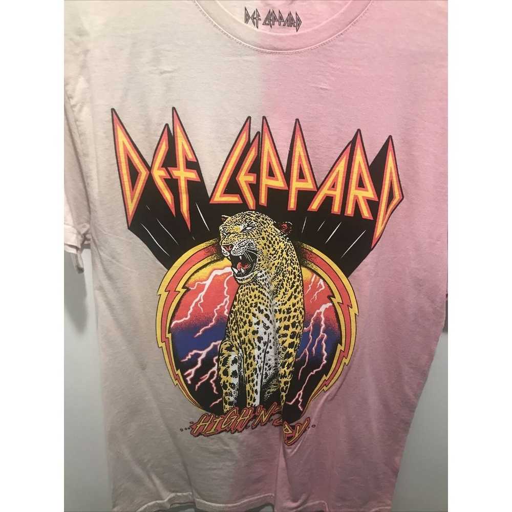 80s 90s Def Leppard T Shirt Pink Ombre High N Dry… - image 5