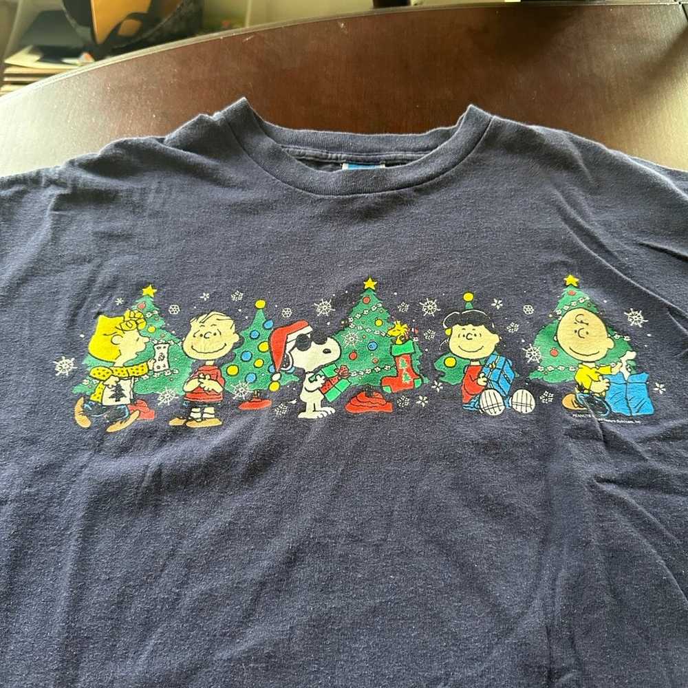 Peanuts Christmas T-Shirt Vintage Size XL - image 2