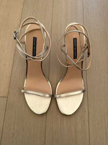 Stuart Weitzman Soft Gold Strappy High Heel Sandal