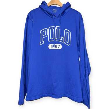 Polo Ralph Lauren Men’s XL Blue White Logo Hooded… - image 1