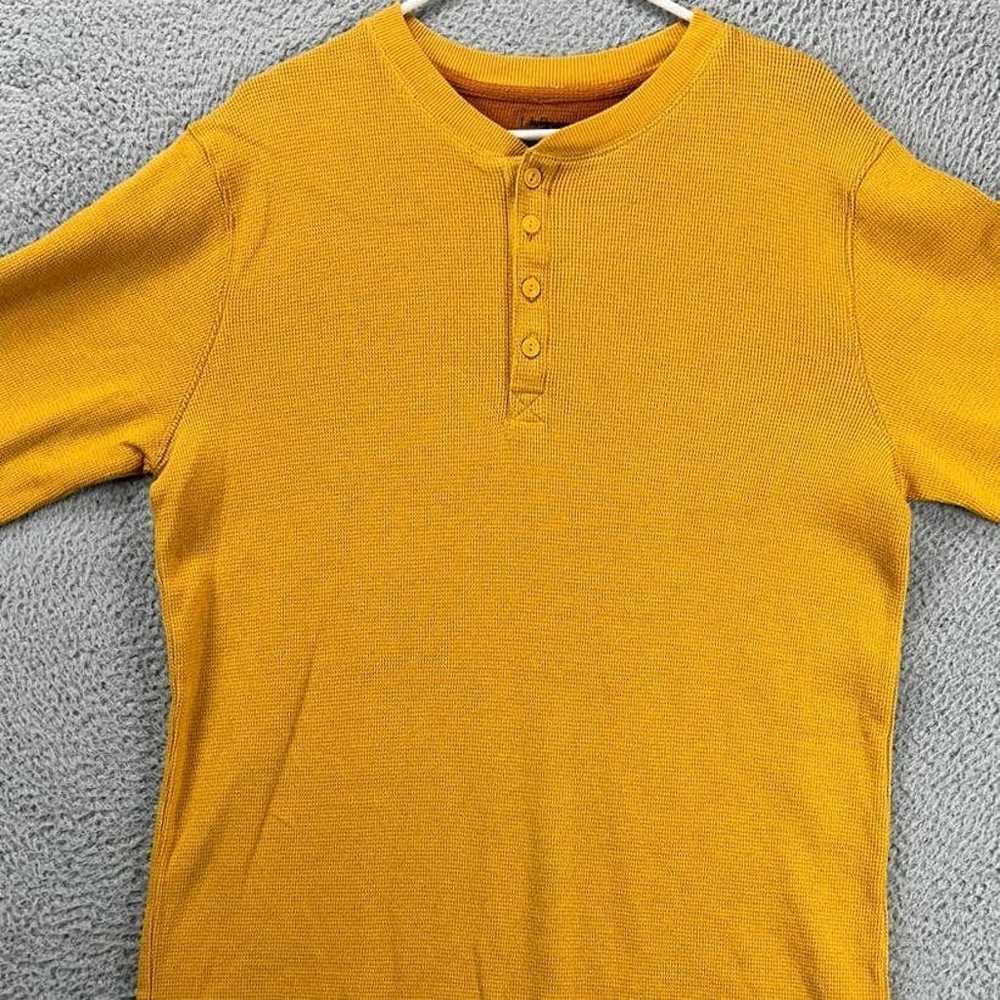 L.L. Bean Shirt Adult Medium Yellow Henley Long S… - image 1