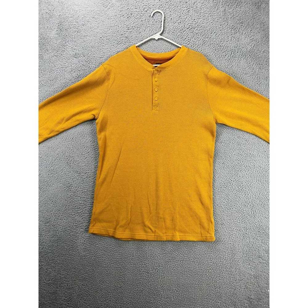 L.L. Bean Shirt Adult Medium Yellow Henley Long S… - image 2