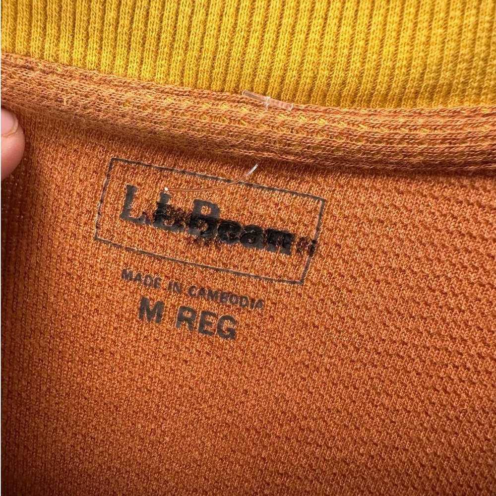 L.L. Bean Shirt Adult Medium Yellow Henley Long S… - image 4