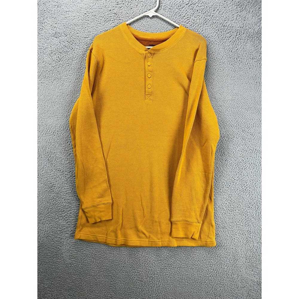 L.L. Bean Shirt Adult Medium Yellow Henley Long S… - image 6