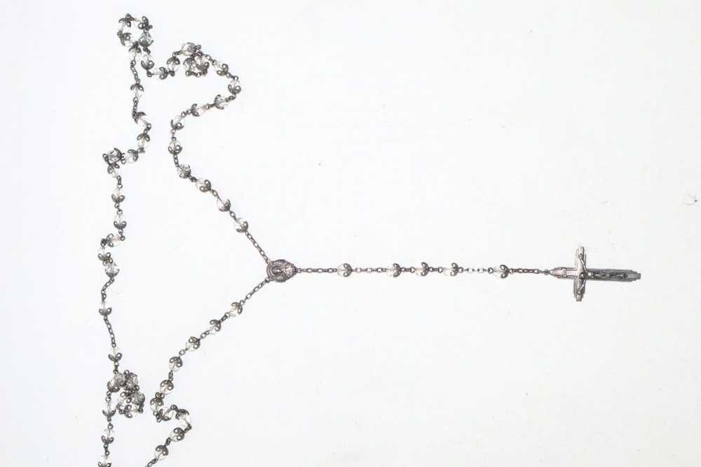 Vintage 1947 Sterling Silver Rosary Crucifix Neck… - image 2