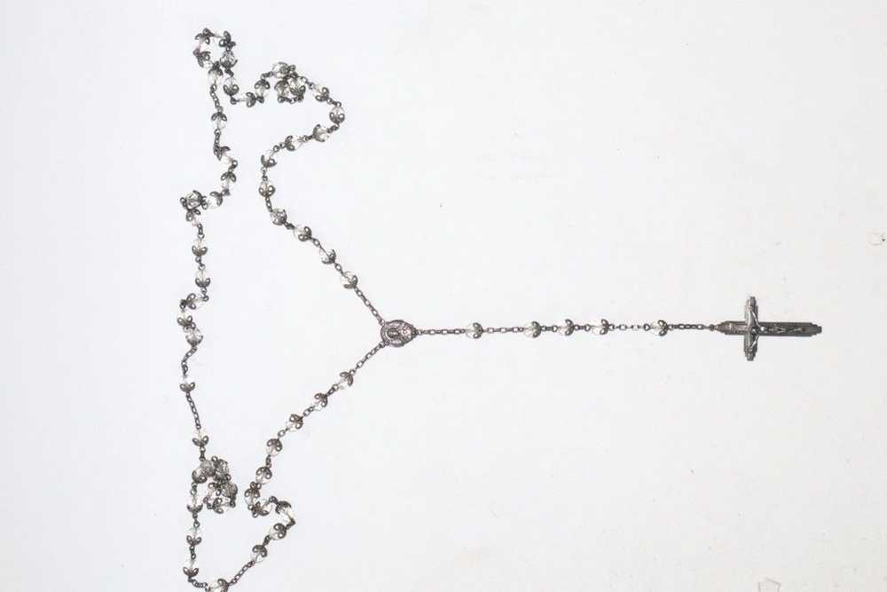 Vintage 1947 Sterling Silver Rosary Crucifix Neck… - image 3