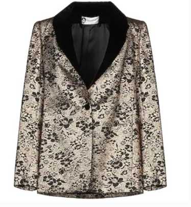 Lavin Gold Lame Velvet Blazer Jacket