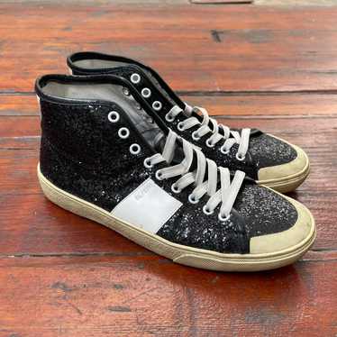 Saint Laurent Glitter Hi-Top Sneakers