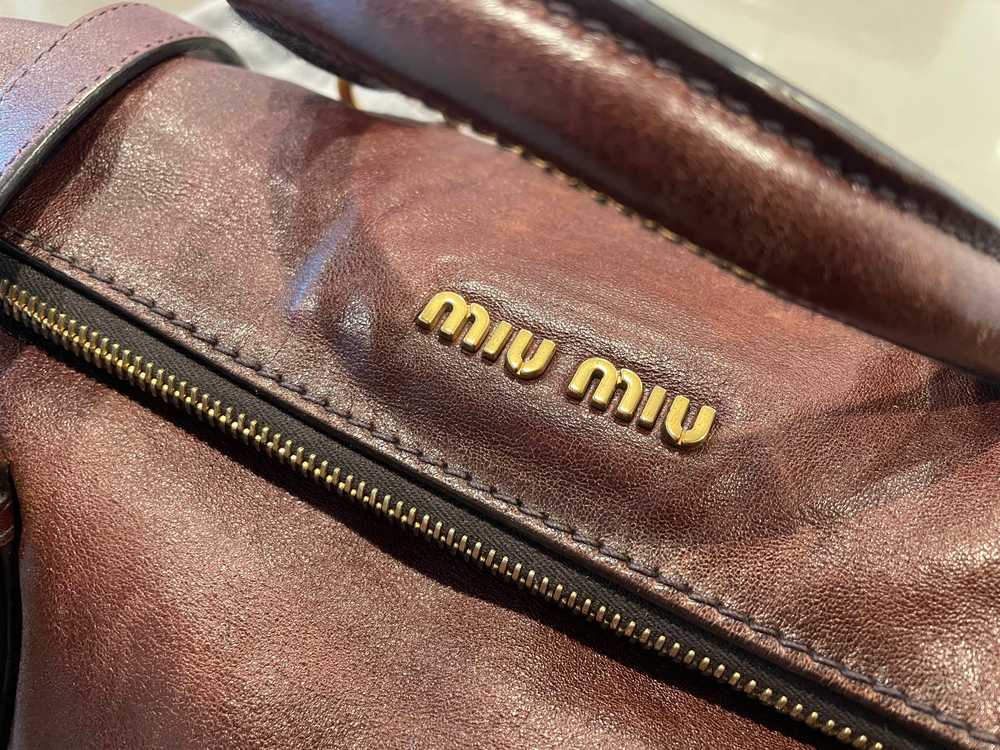Miu Miu Vitello Lux Bow Top Handle Bag - image 5