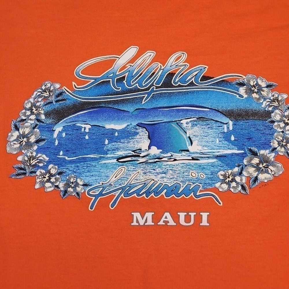 Vintage 90s Aloha Maui Hawaii Graphic Tshirt Whal… - image 1