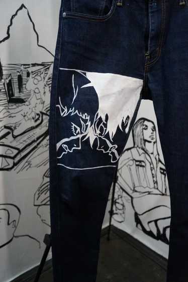 Custom - Devilman crybaby handmade drawing jeans