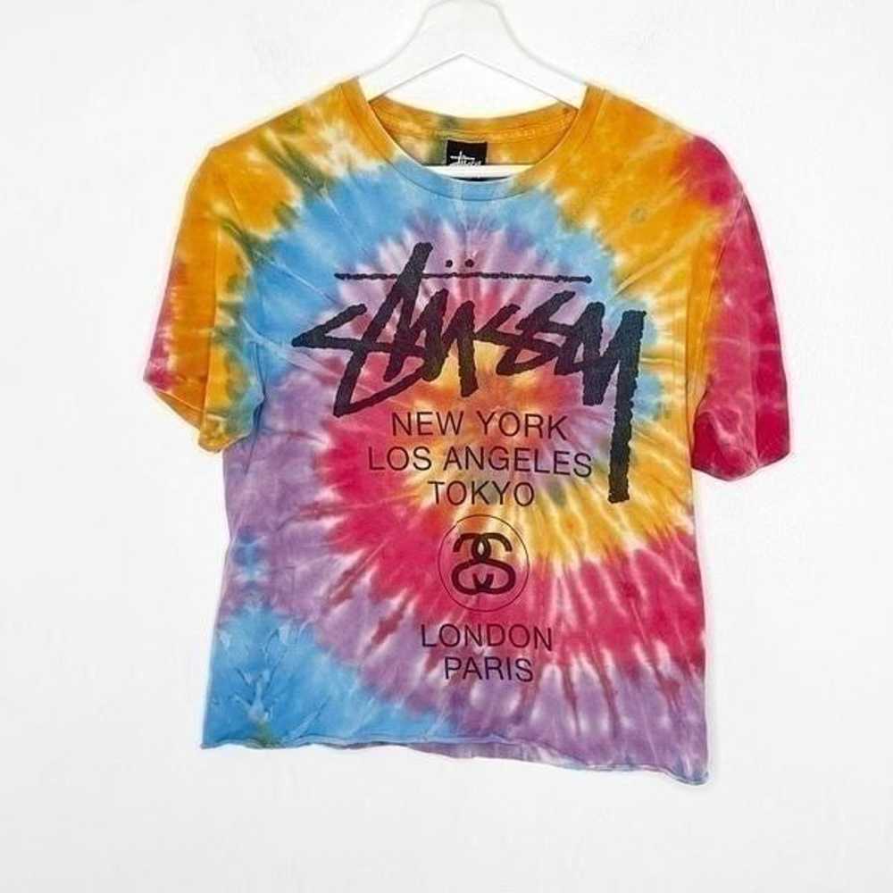 Stussy vintage Y2K 2000s tie dye brand tee shirt … - image 1