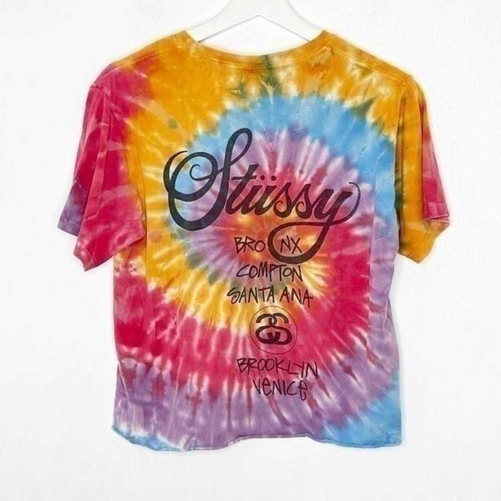 Stussy vintage Y2K 2000s tie dye brand tee shirt … - image 3