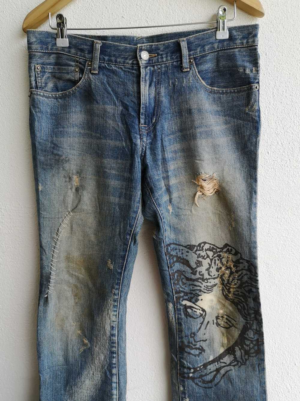 Distressed Denim - Distressed Versace Medusa Head… - image 10