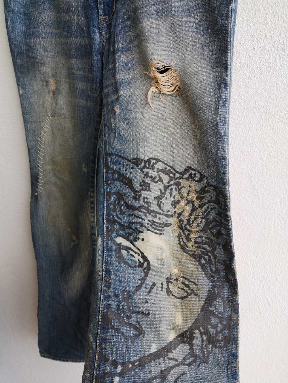 Distressed Denim - Distressed Versace Medusa Head… - image 11