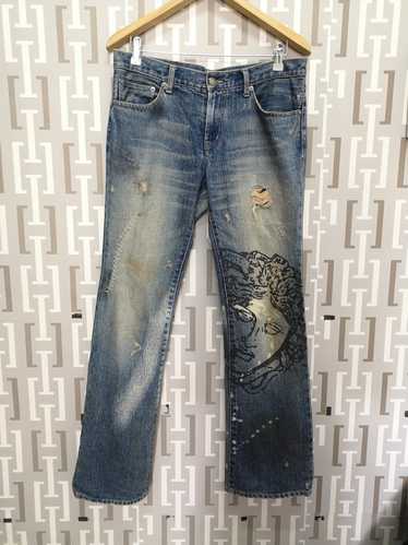 Distressed Denim - Distressed Versace Medusa Head… - image 1