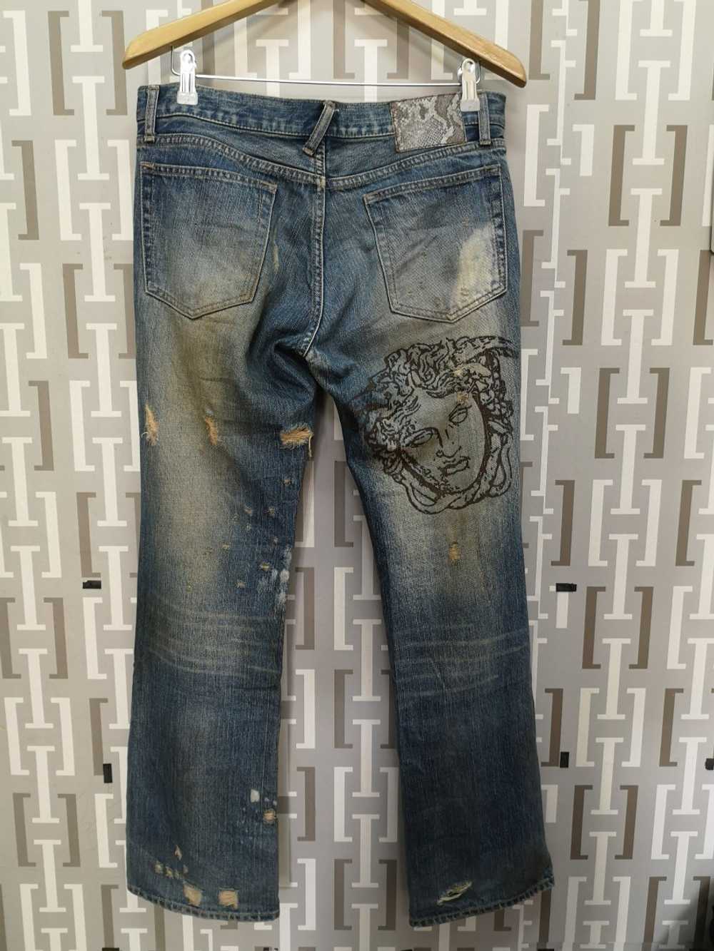 Distressed Denim - Distressed Versace Medusa Head… - image 2