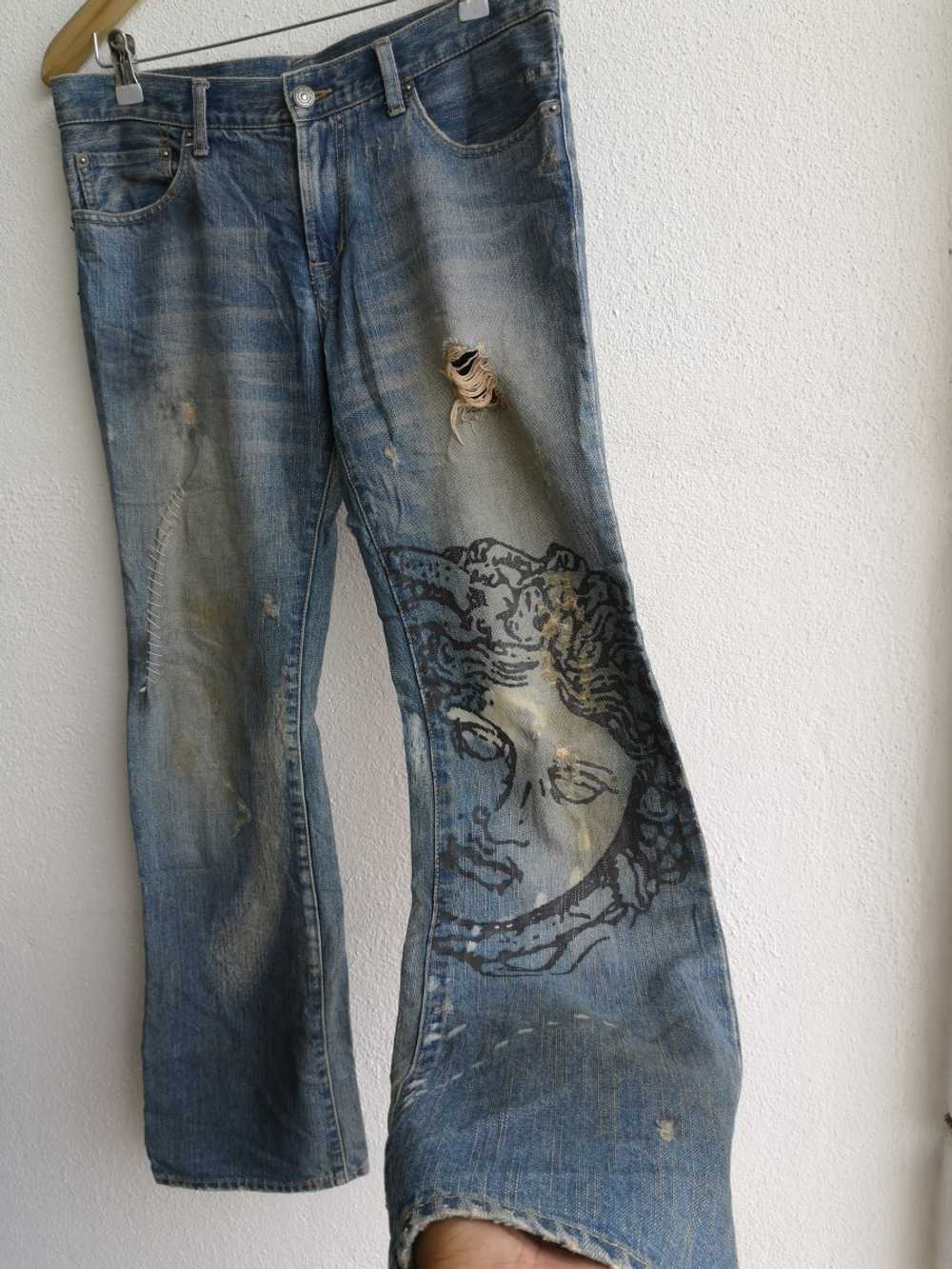 Distressed Denim - Distressed Versace Medusa Head… - image 4