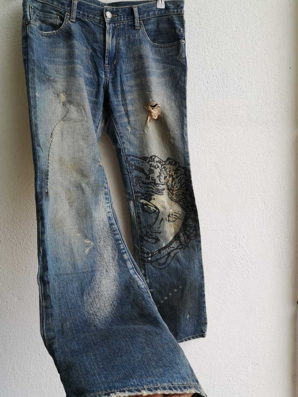 Distressed Denim - Distressed Versace Medusa Head… - image 5