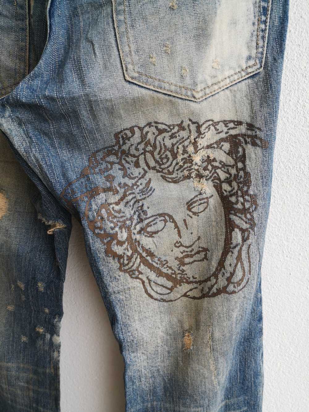 Distressed Denim - Distressed Versace Medusa Head… - image 6