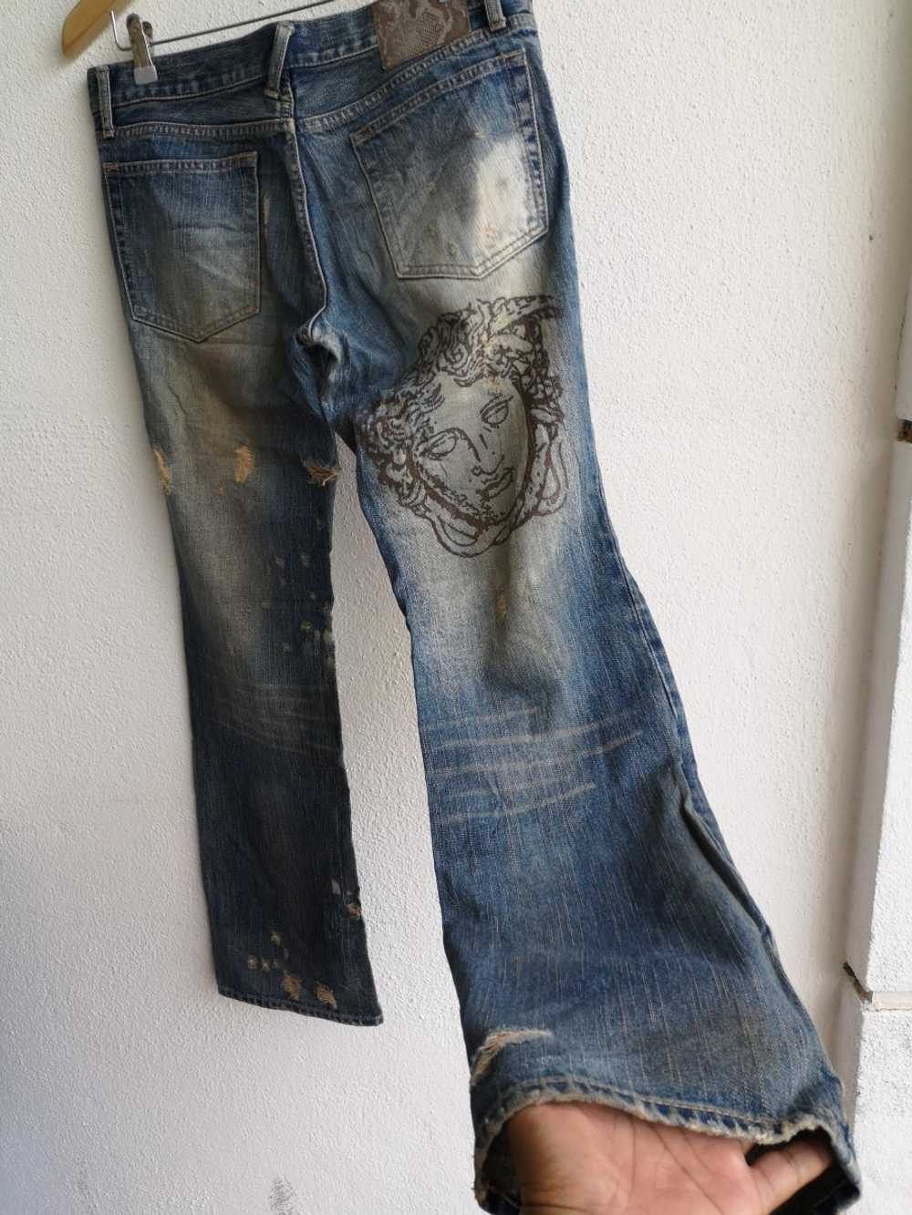 Distressed Denim - Distressed Versace Medusa Head… - image 7