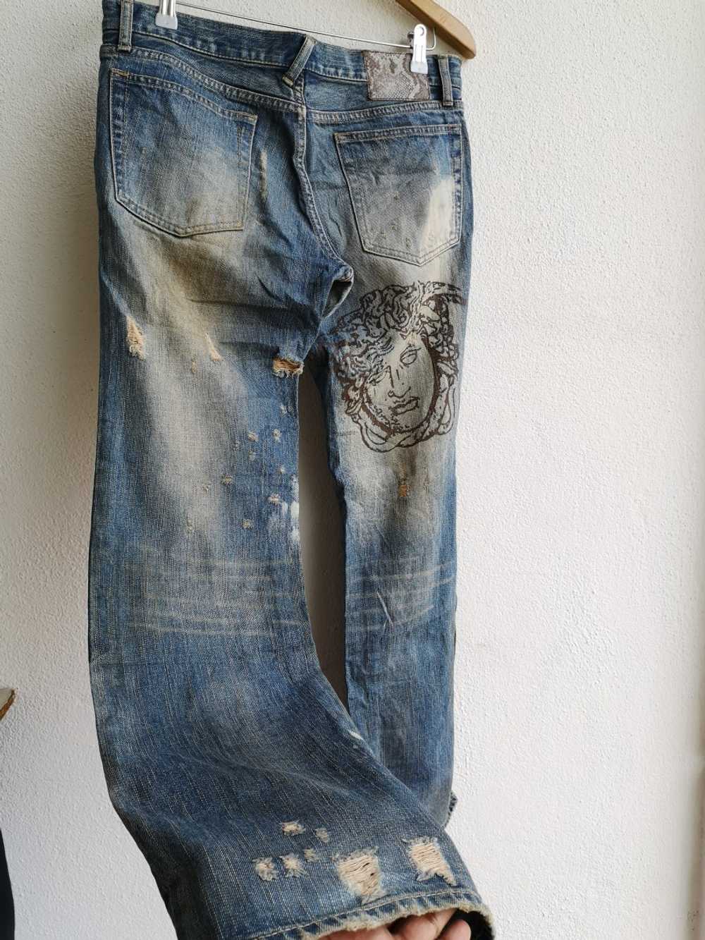 Distressed Denim - Distressed Versace Medusa Head… - image 8