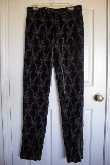 Paul Smith Black Velvet Embroidered Trousers