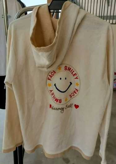 Designer - Smiley Face Embroidered Fleece Hoodie