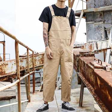 Japanese Brand - Khaki cargo suspender overalls - image 1