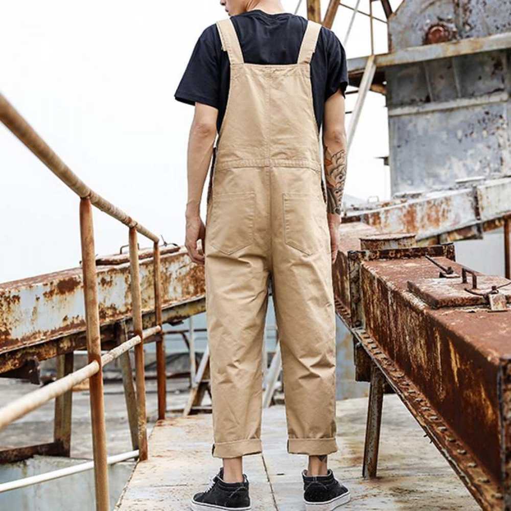 Japanese Brand - Khaki cargo suspender overalls - image 3